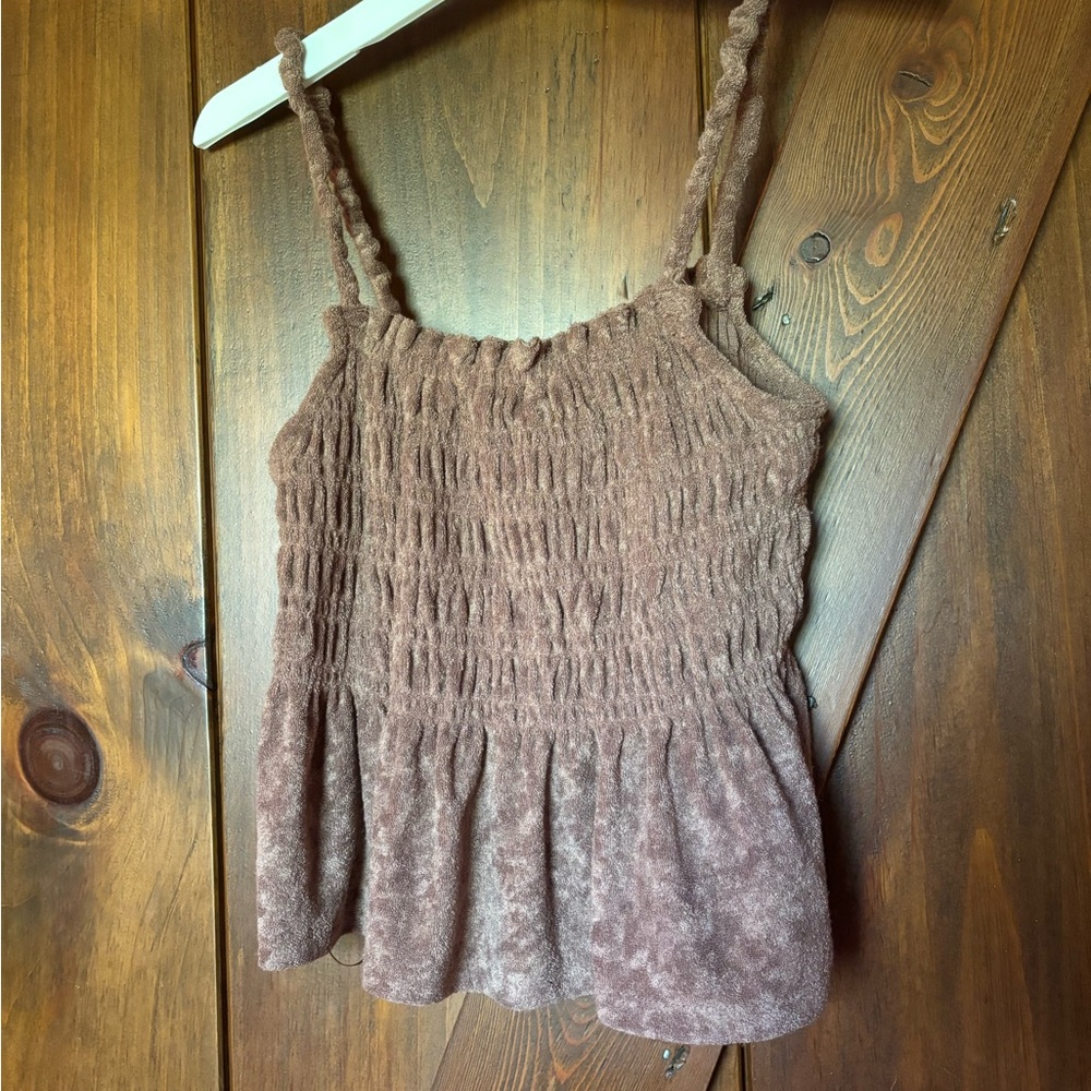 Brown Ruched Tank 🤎